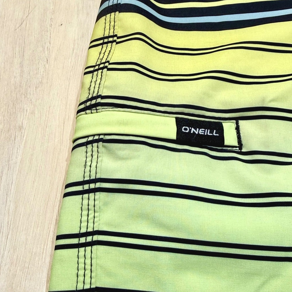 O'Neill Stoked Print Mens Boardshorts Size 30 Striped Blue Green Swim Trunks - Picture 3 of 7